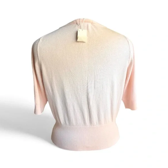 Boden Blush Pearl Button Cropped Cardigan Sweater - Picture 6 of 8